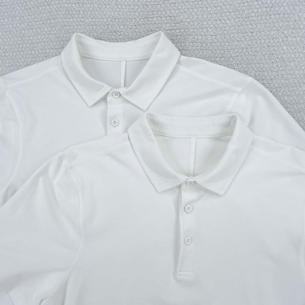 Lot Of 2 Lululemon Evolution Polo Shirts Mens Small White Golf Performance